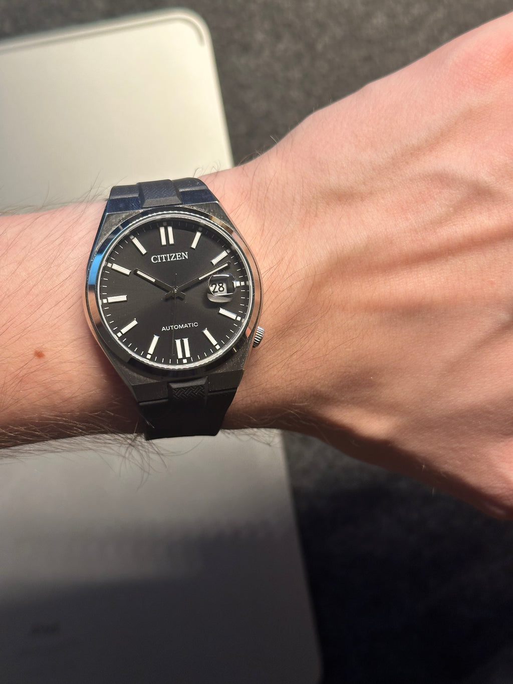 Fekete FKM szíj Citizen Tsuyosa 40mm órához