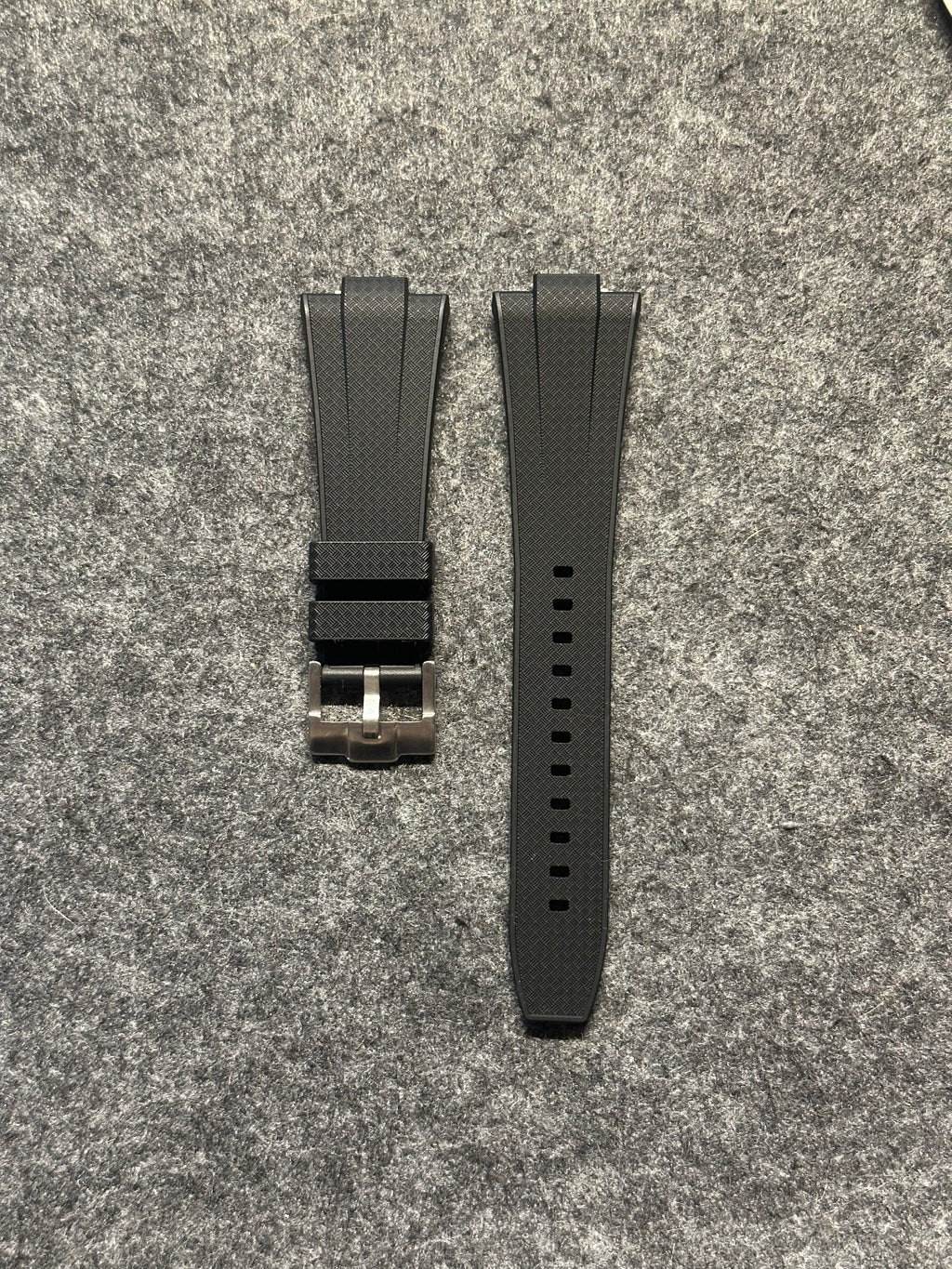 Fekete FKM Szíj Tissot PRX Powermatic 80 40mm órához