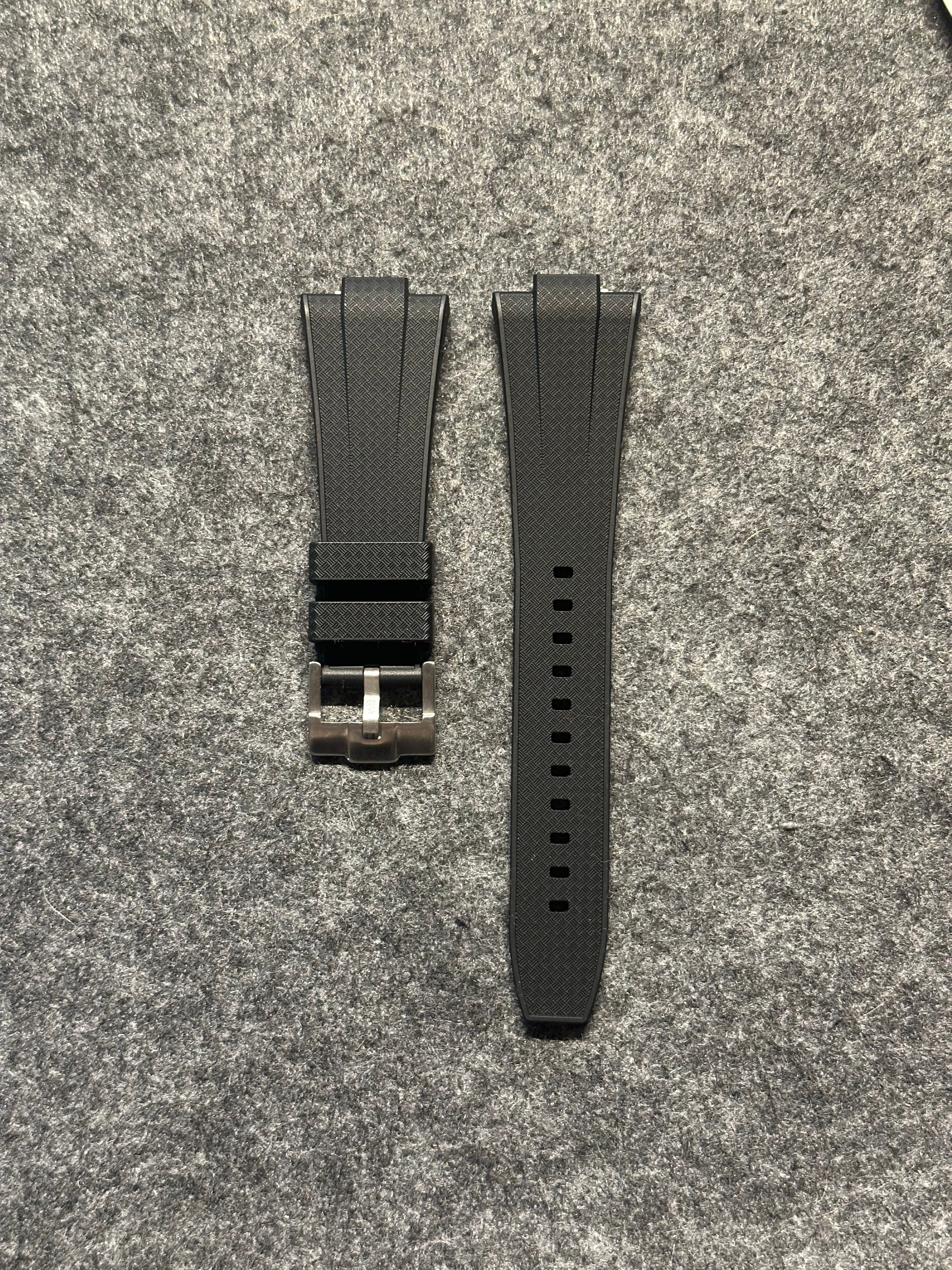 Fekete FKM Szíj Tissot PRX Powermatic 80 40mm órához