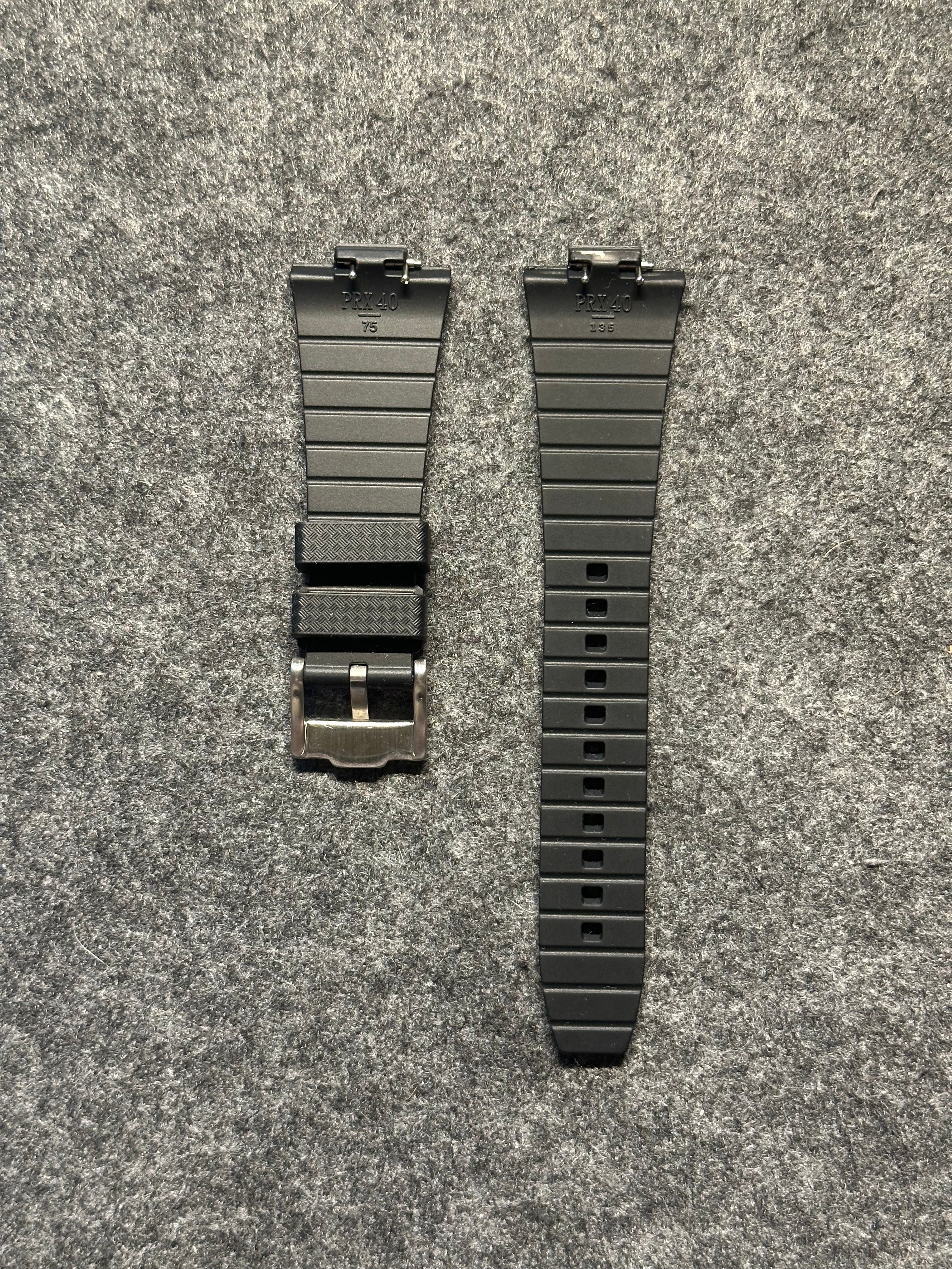 Fekete FKM Szíj Tissot PRX Powermatic 80 40mm órához