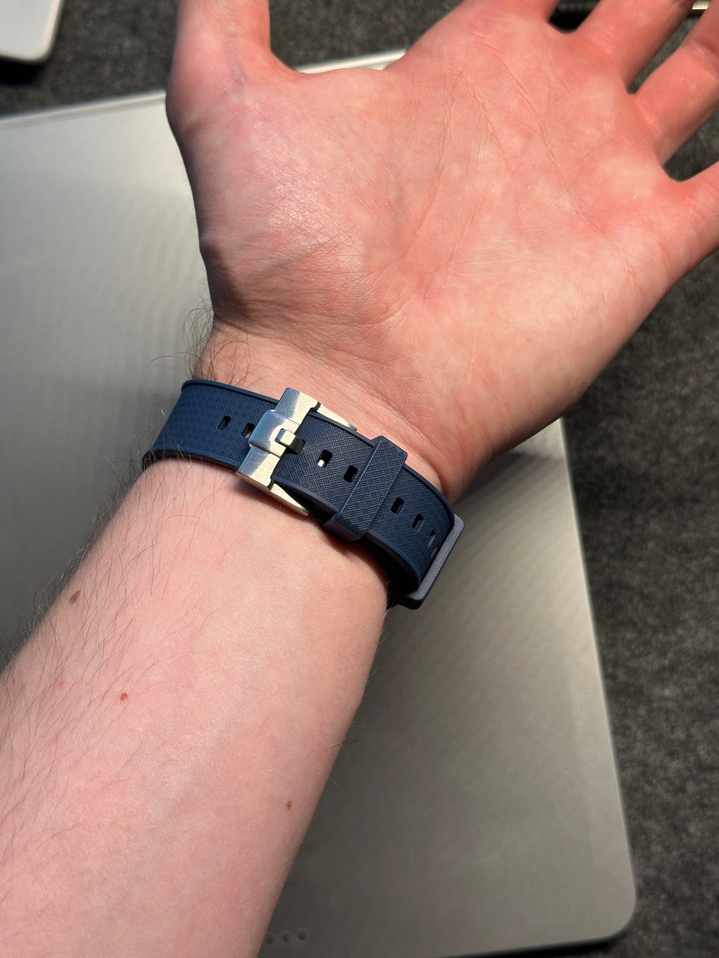 Kék FKM Szíj Tissot PRX Powermatic 80 40mm órához
